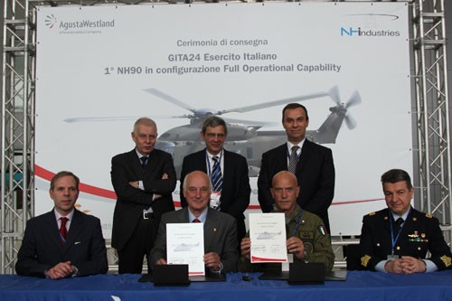 DELIVERY OF THE FIRST ITALIAN NH90 TTH IN F.O.C CONFIGURATION